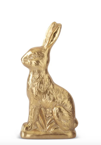 14 Inch Resin Gold Foil Resin Easter Bunny