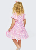 Baby Sara- Pink Flutter Sleeve Sequin Dress