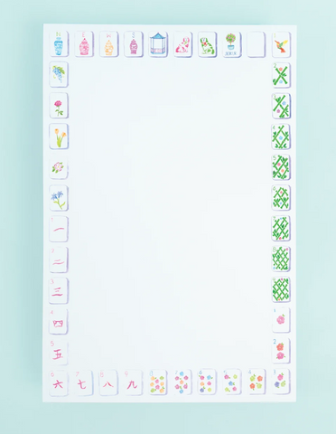 Sunset Mahjong Tiles Border Notepad