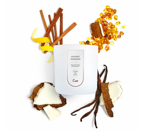 Coconut Teakwood 12oz Candle | White-Cue