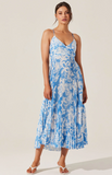 Blythe Floral Plisse Midi Dress-ASTR