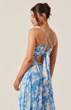 Blythe Floral Plisse Midi Dress-ASTR