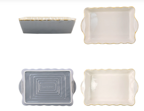 Italian Bakers Large Rectangular Baker- Grey