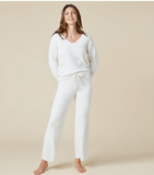 Solid Marshmallow V-Neck Lounge Set- ALMOND Softies