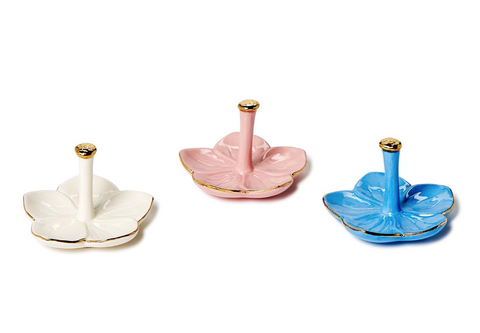 Flower Ceramic RIng Holder- three colors