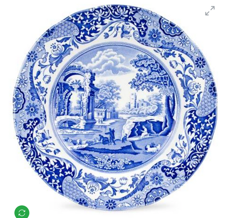 Blue Italian dinner plates-Spode