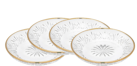 Dublin Crystal Gold Rim Plates, Set of 4