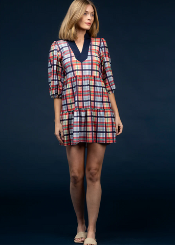 Smith & Quinn-The Tory Dress - Coastal Plaid