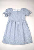 Funtasia Too-VINTAGE BLUE FLORAL PUFF SLEEVE DRESS