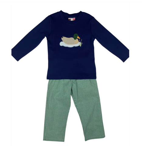 Banana Split-Mallard Duck Applique Pant Set