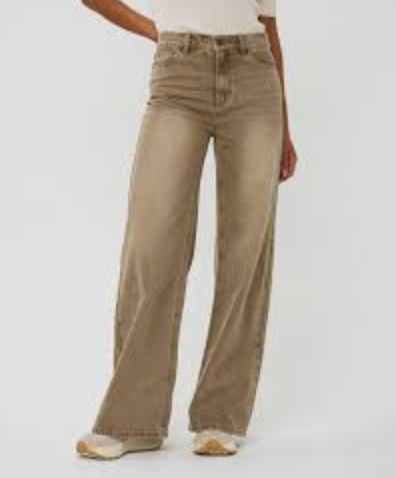 Esqualo- Wide Leg Jeans- Light Caramel