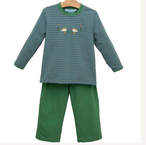 Trotter Street-Mallard Embroidery Pants Set