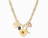 Marlyn Schiff-multi disc charm necklace