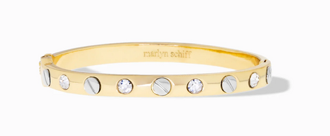 Marlyn Schiff-shiny metal nailhead bangle