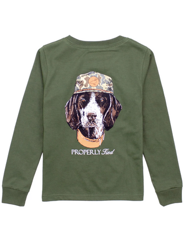 Properly Tied-Boys Man's Best Friend LS Olive