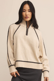 Z Supply-Alps Half Zip Sweater Light Oatmeal Heather