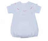 Phoenix&Ren Clayton Boy Bubble-Red Christmas Embroidered Collar