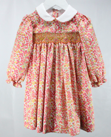 Baby Blessings-Red and Blues Flowers Claire Dress