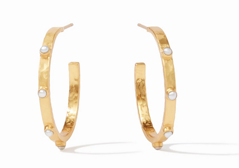 Julie Vos-Crescent Stone Hoop-M