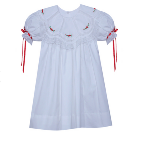 Phoenix&Ren-Chandler Dress-Red Christmas Embroidery Buds