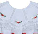 Phoenix&Ren-Chandler Dress-Red Christmas Embroidery Buds