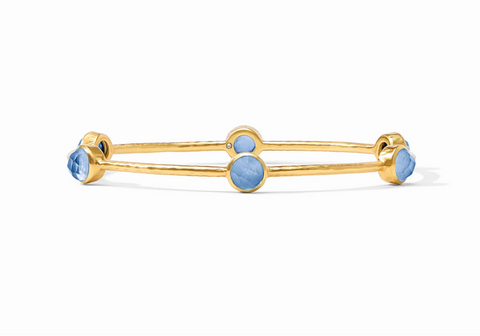 Milano Luxe Bangle-Iridescent Chalcedony Blue