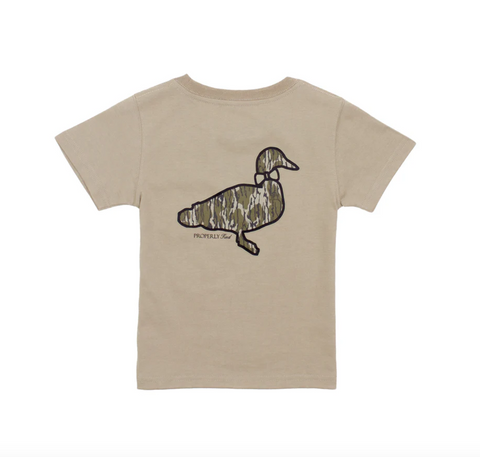 Properly Tied-Boys Mossy Oak Logo SS Sand