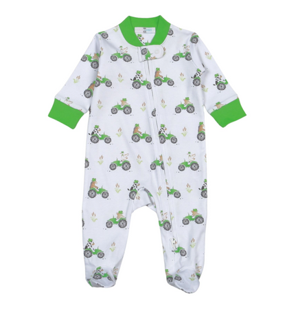 Baby Loren-Barnyard Buddies Pima Zipper Footie