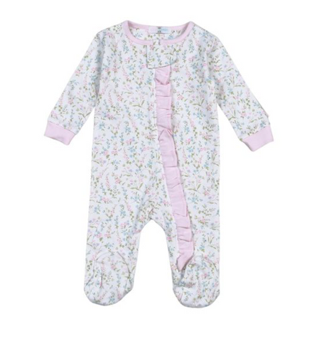 Baby Loren-Vivian Floral Pima Zipper Footie