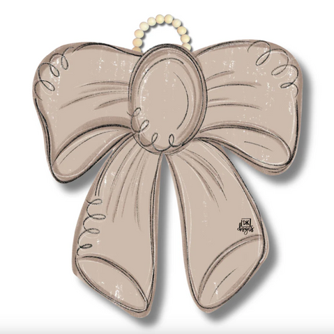 Dk Tan Bow Door Hanger