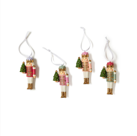 Two's Company-Nutcracker Hand-Painted Ornament with Gold Accents Assorted 4 Colors