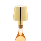 Two's Company-LED Portable Cordless Gold Lampshade Bottle Lamp
