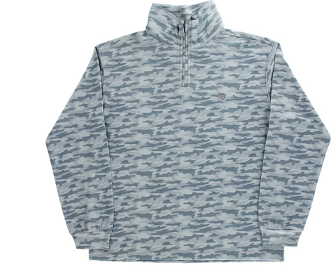 Bailey Boys-Performance Half Zip - Gray Camo