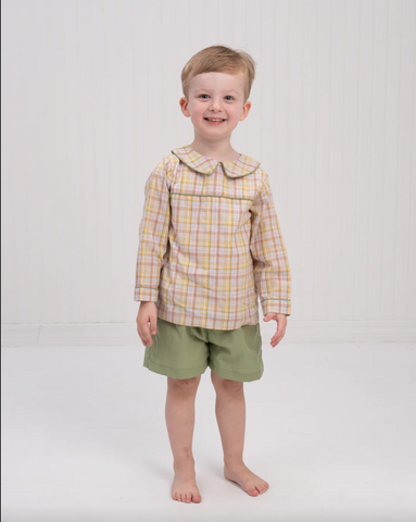 The Oaks-Benjamin Harvest Fields Plaid Short Set