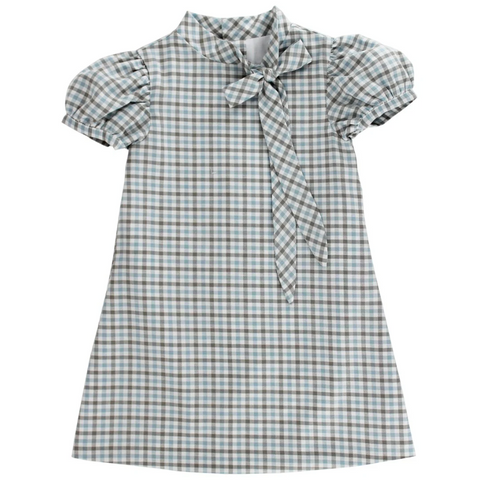 Bailey Boys-Pigeon Plaid - Tia Tie Dress
