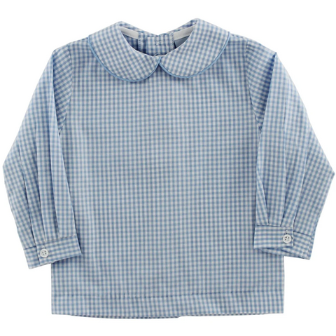 Bailey Boys-Blue Check - Boys Piped Shirt