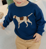 Bailey Boys-Crew Neck Sweater - Pointer on Navy