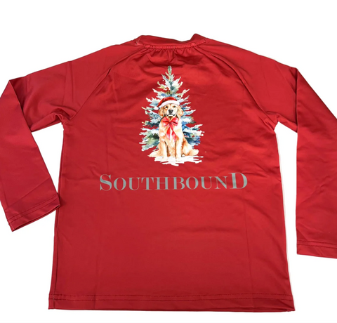 Southbound Performance L/S Tee- Christmas Pup