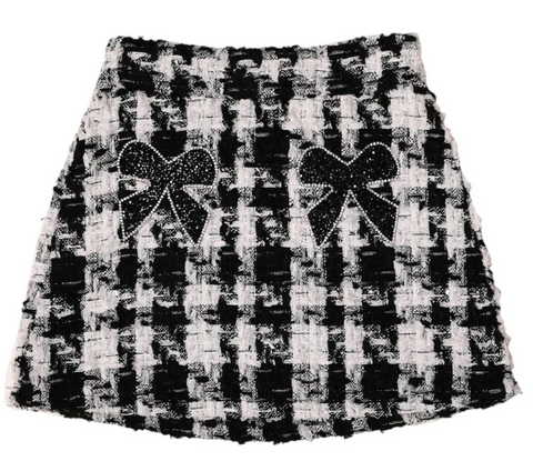 Tween Mia New York-Tweed Bow Skirt
