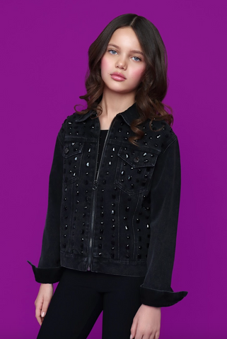 Tween Mia New York-Black Denim Jacket