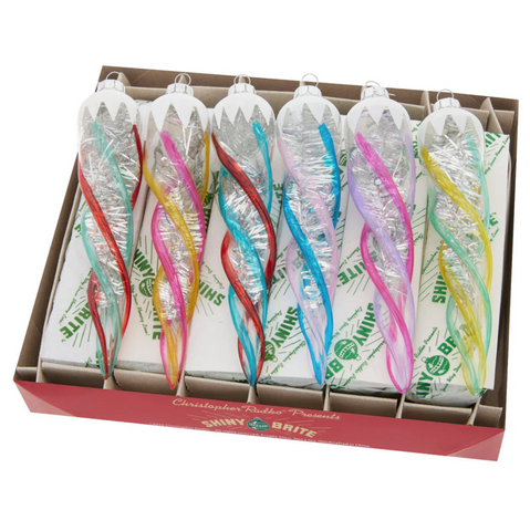 Christopher Radko- Vivid Vintage 5 Count 5" Glass Icicles