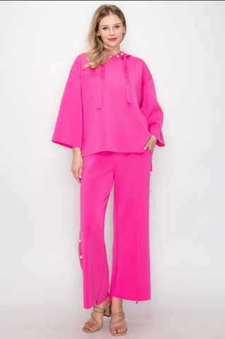 JOH-Francine French Scuba Pearl Set- Fuchsia