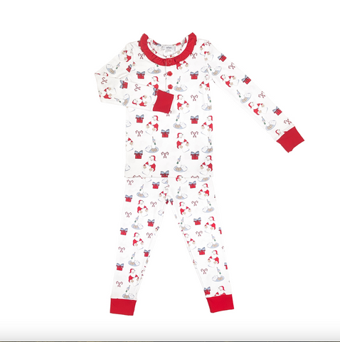 Ishtex-SANTA MILK AND COOKIES GIRL'S PJ SET