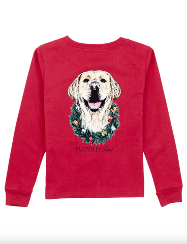 Properly Tied-Boys Deck The Paws LS Cabernet