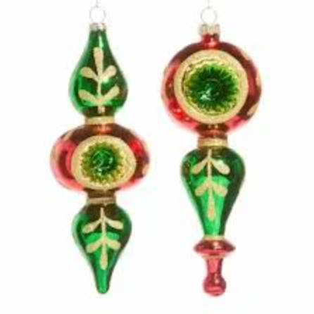 Raz- 7.25" Multicolor Finial Ornaments