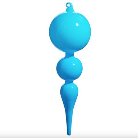 Raz- 10" Bright Blue Finial Ornament