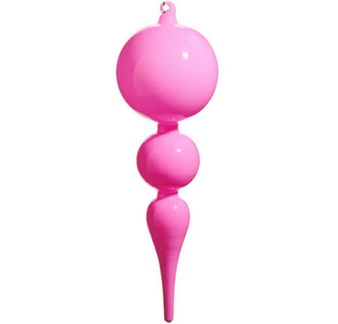 Raz- 10" Bright Pink Finial Ornament