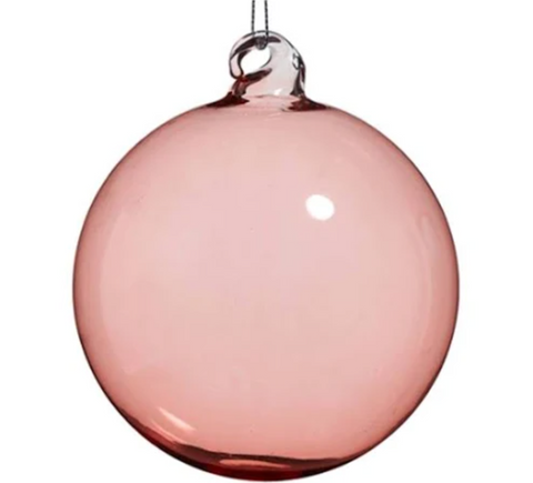Raz- 4" Rose Blown Glass Ball Ornament
