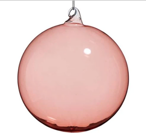 Raz- 5" Rose Blown Glass Ball Ornament