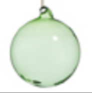 Raz- 4" Green Blown Glass Ball Ornament